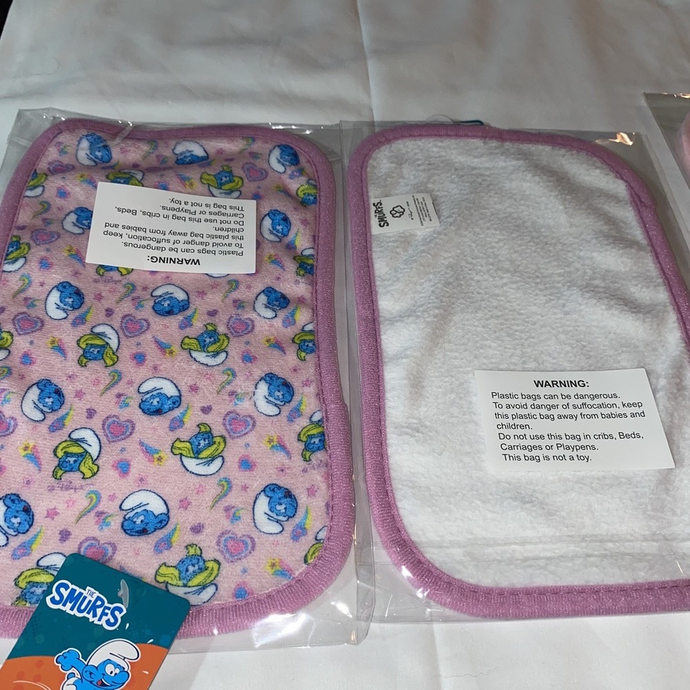 Smurfs Set: Face towel set of 2 11"x7"